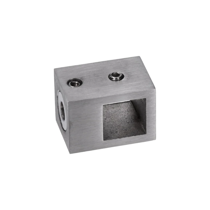 Držák čtyřhranné tyče 15x15 mm, plochý, (30x22 mm), broušená nerez K320 / AISI304 Cenový Hit