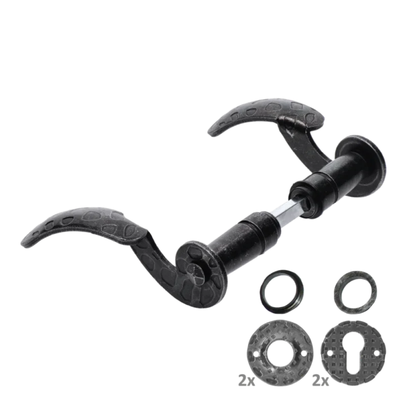 Klika - set 135 x 80 mm, ø19 mm, finální povrchová úprava: černá galvanizace Levný