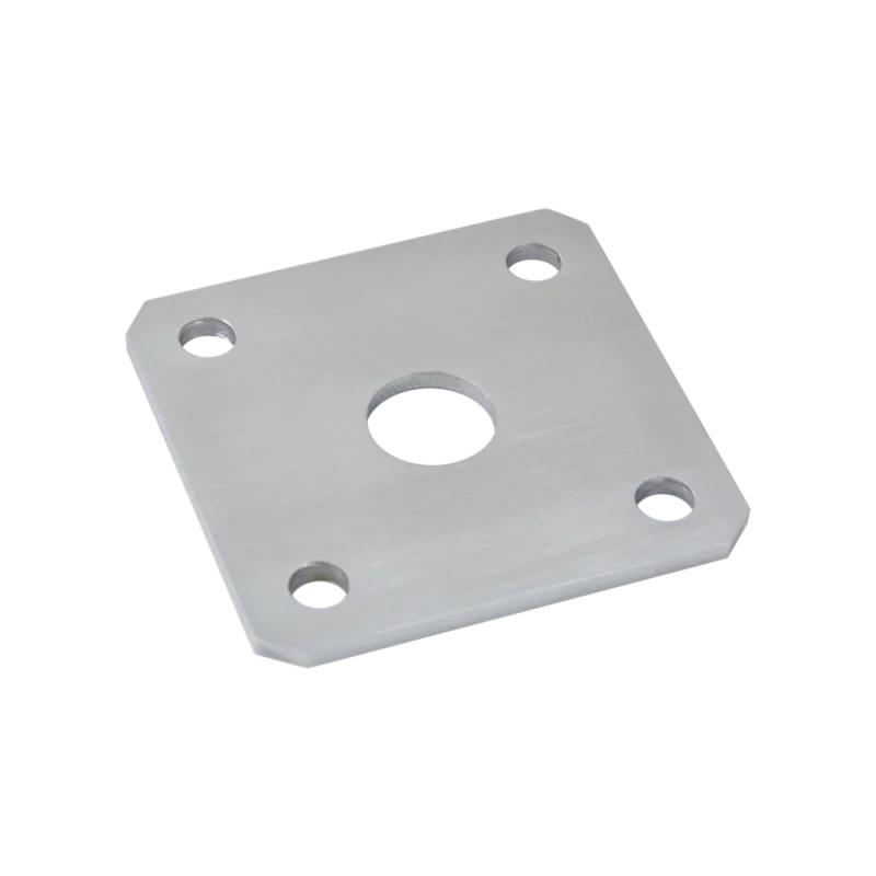 Novinka Kotevní deska navařovací k nastavitelným pantům (100x100x5 mm), otvor ø 25 mm, broušená nerez / AISI304