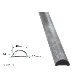 Nakupujte Hned Madlová tyč dutá 48x24x1,5mm, vzor kôra, dĺžka 3000 mm, cena za KUS - Délka: 3m