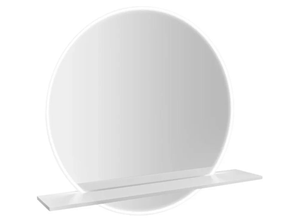 Sapho VISO kulaté zrcadlo s LED osvětlením a policí ø 60cm, bílá mat VS060-02 Novinka
