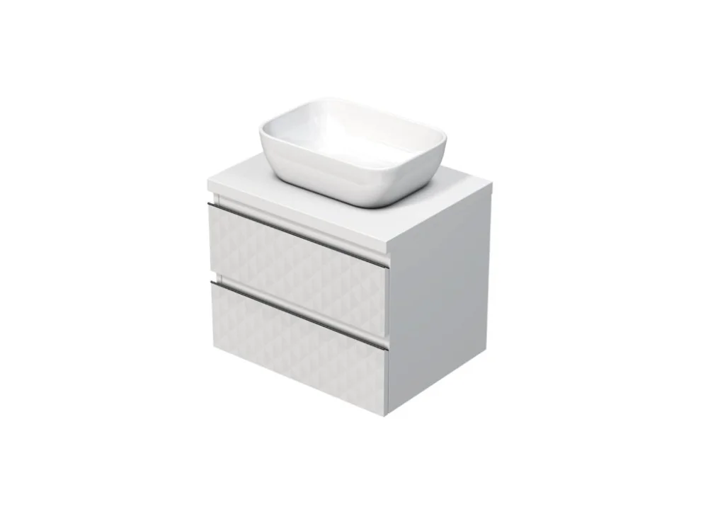 Novinka SAT Koupelnová skříňka s krycí deskou SAT Cube Way 60x47,5x46 cm bílá mat CUBE3D46602ZBKD